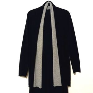 NEIMAN MARCUS 100% LUXURY CASHMERE Open Front Cardigan Sweater Size: Lar…